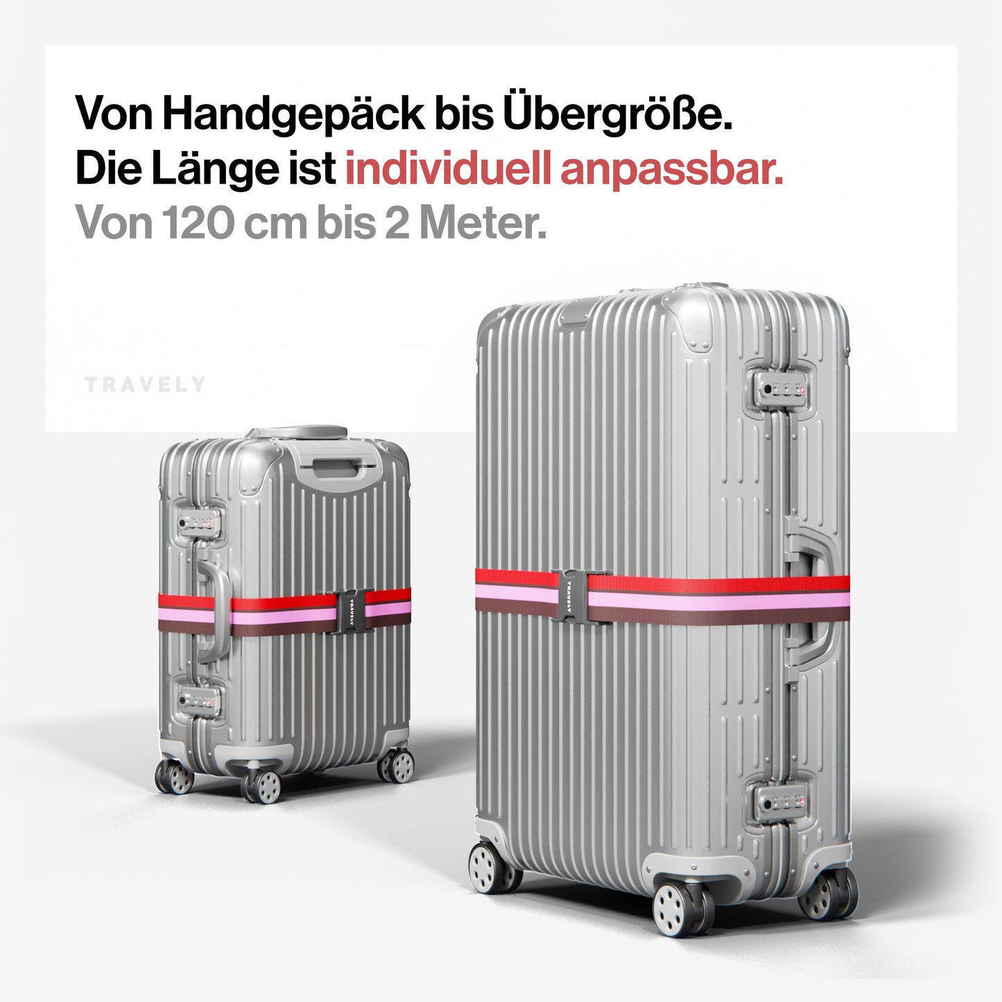 Travely Koffergurt 2er Set mit Namensschildern