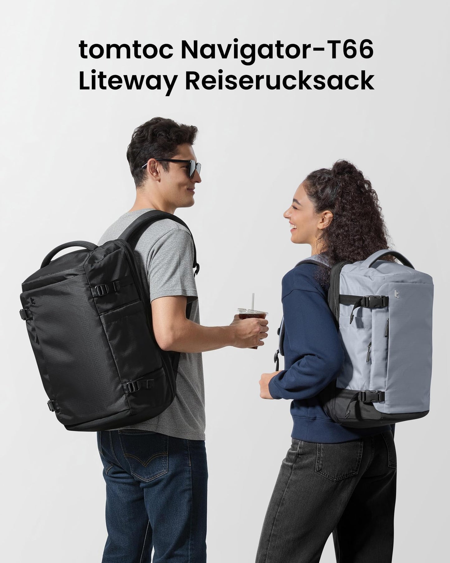 Handgepäck Rucksack 26L-38L Schwarz