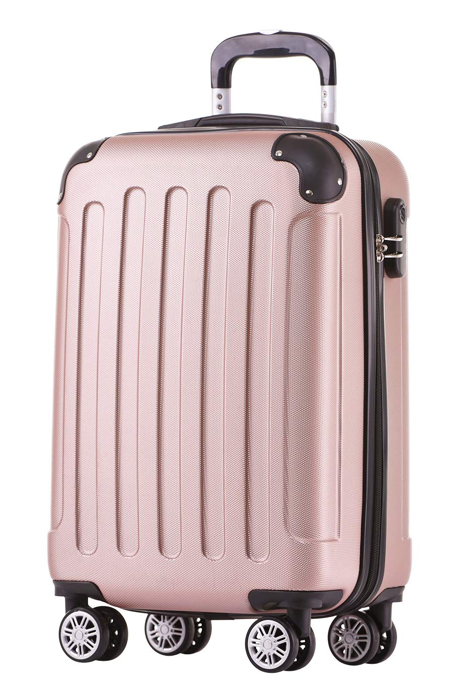 BEIBYE Hartschalen Koffer M Rosa Gold 4 Rollen