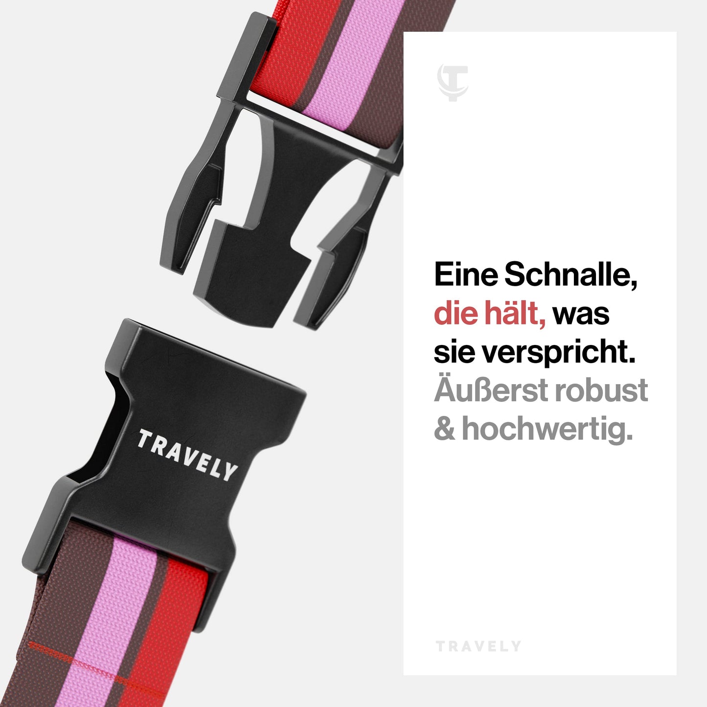 Travely Koffergurt 2er Set mit Namensschildern