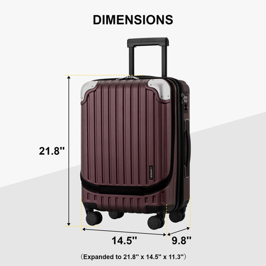 LEVEL8 Handgepäck Koffer 55 cm TSA 4 Rollen Rot