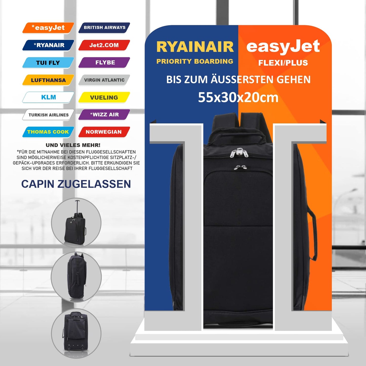 5 Cities 42L Bordgepäck Trolley Rucksack