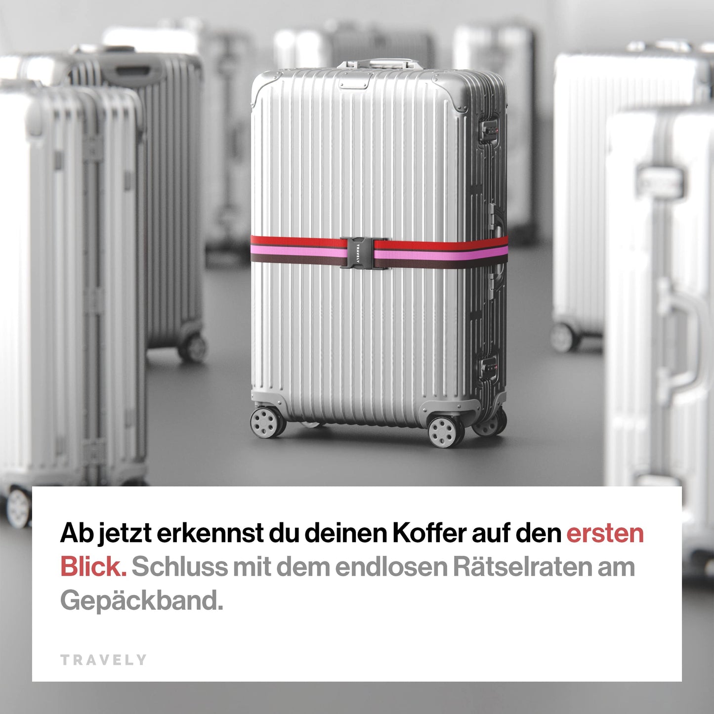 Travely Koffergurt 2er Set mit Namensschildern