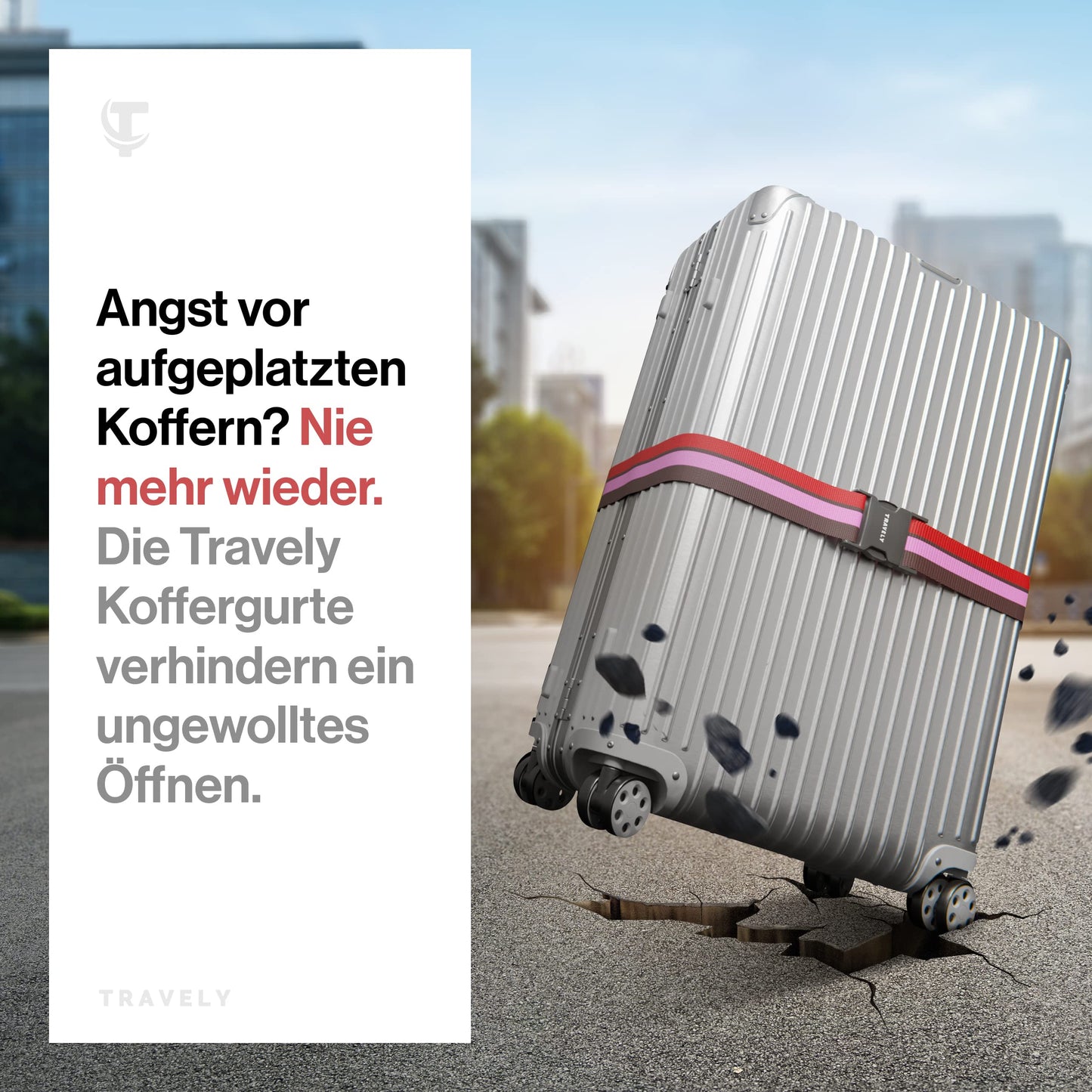 Travely Koffergurt 2er Set mit Namensschildern