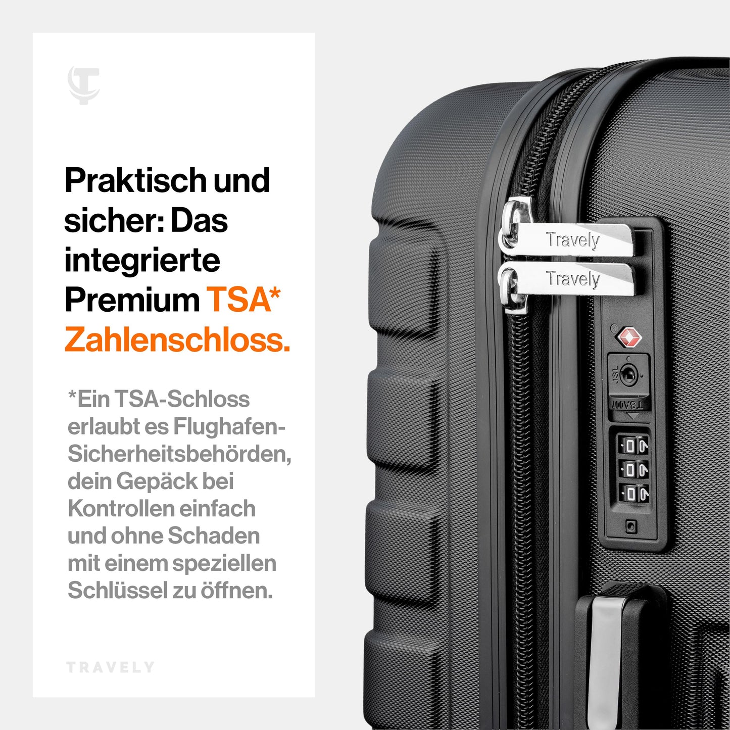 Travely 36L Handgepäck Koffer TSA 55x40x20cm