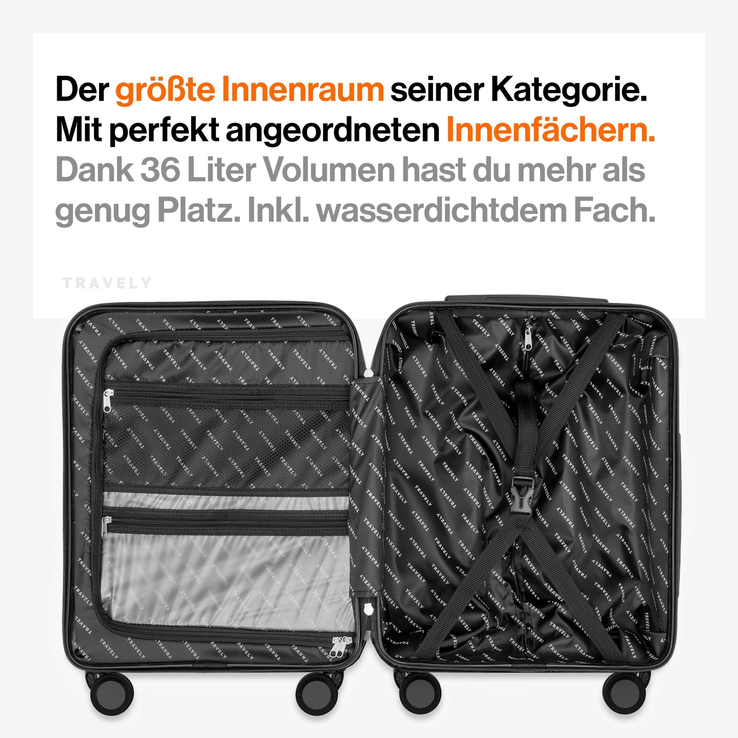 Travely 36L Handgepäck Koffer TSA 55x40x20cm