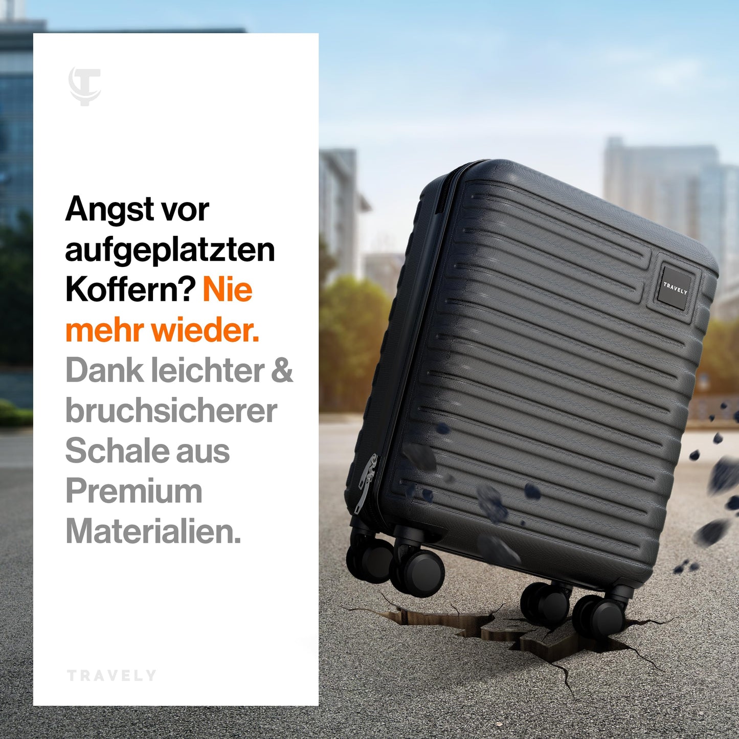 Travely 36L Handgepäck Koffer TSA 55x40x20cm